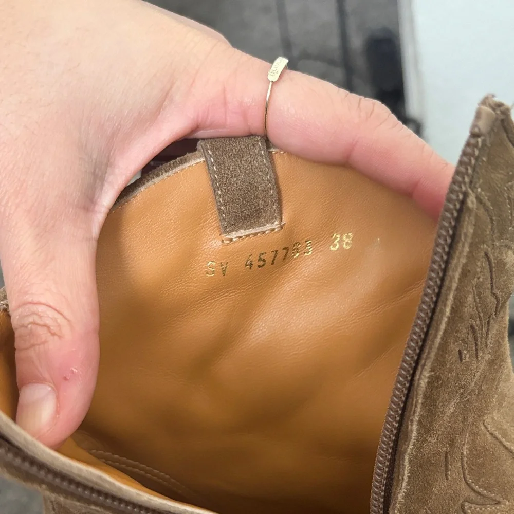 Saint Laurent western Tan Suede Ankle Boots - Picture 7 of 12